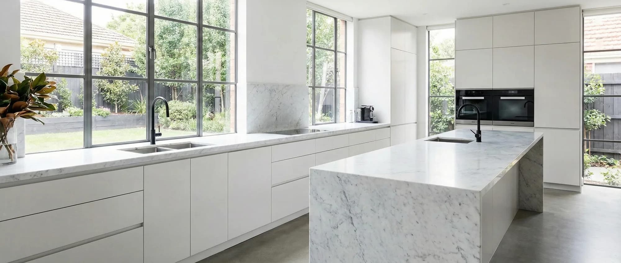 Marble kitchen wrap finishes