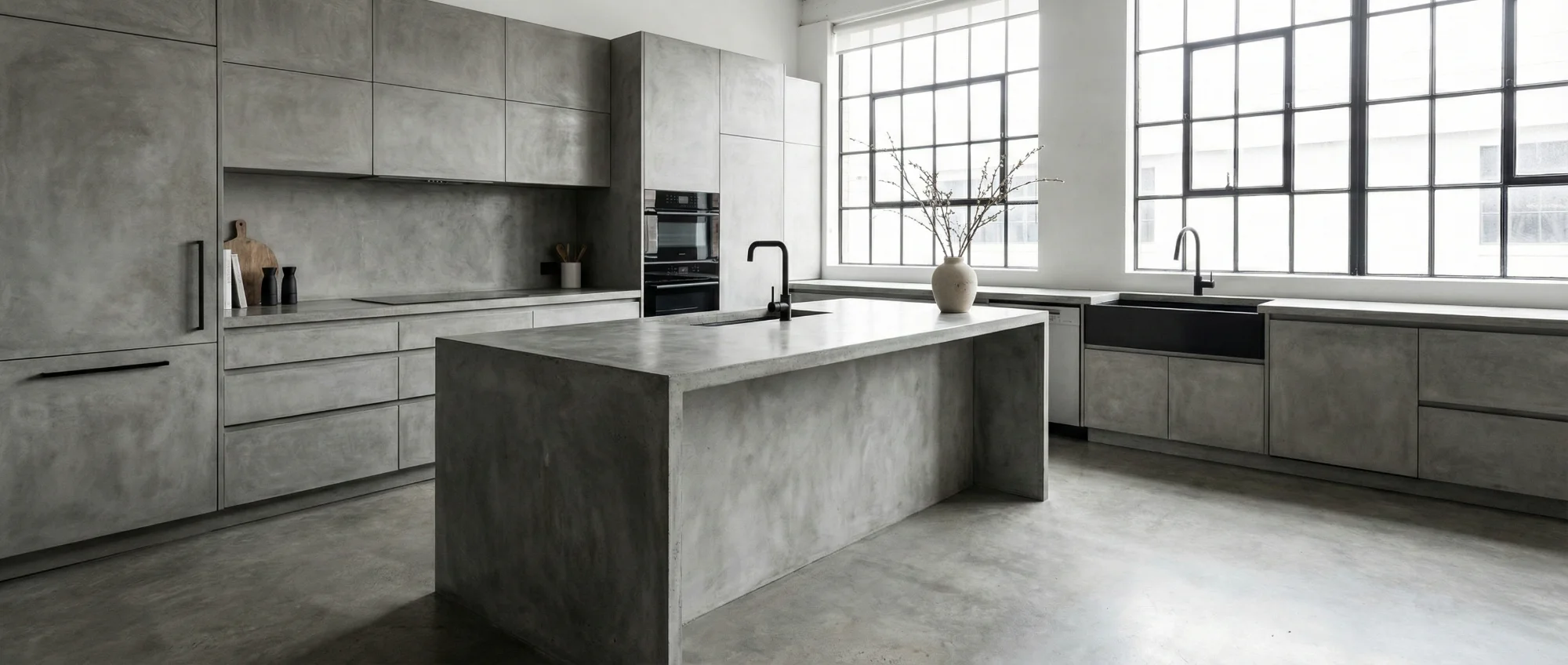 Concrete kitchen wrap