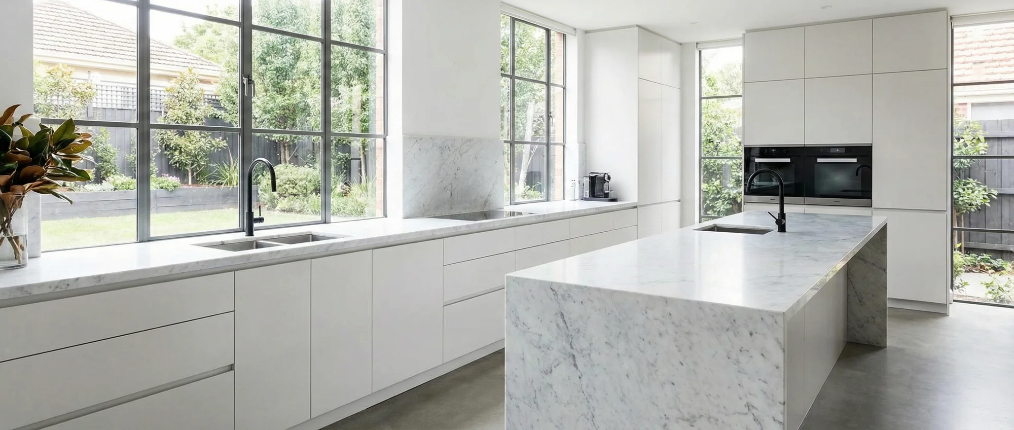 Marble kitchen wrap