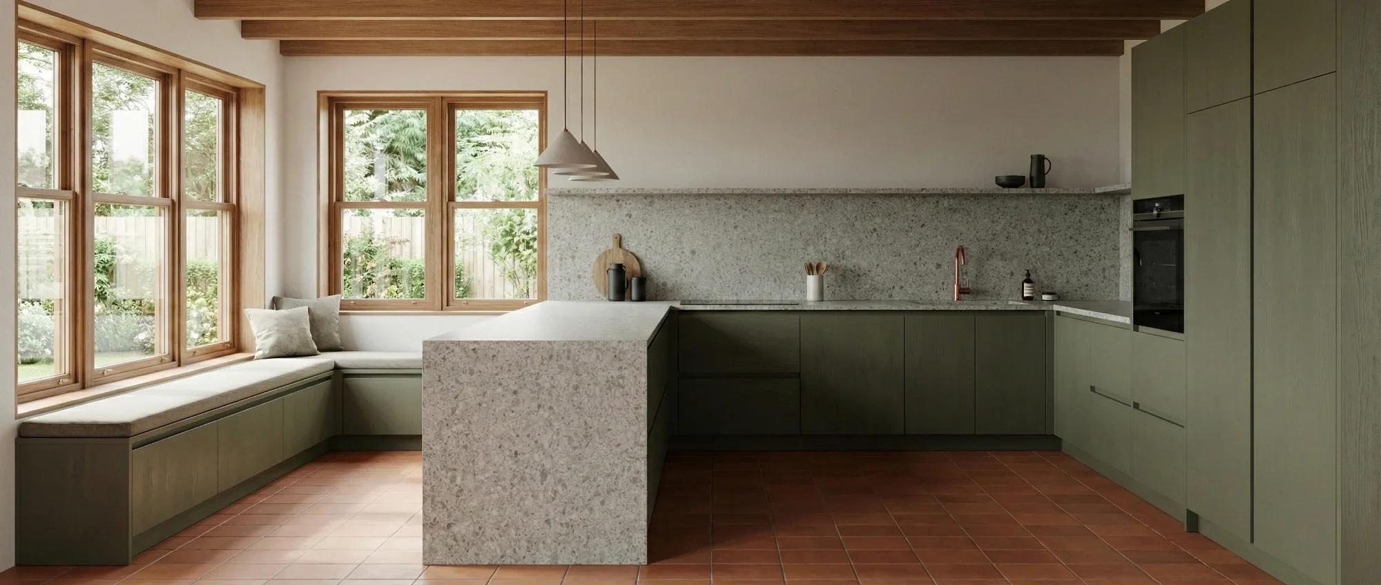 Painted Wood kitchen wrap